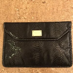 Michael Kors black patten faux croc pattern